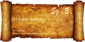 Szluka Bence névjegykártya